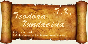 Teodora Kundačina vizit kartica